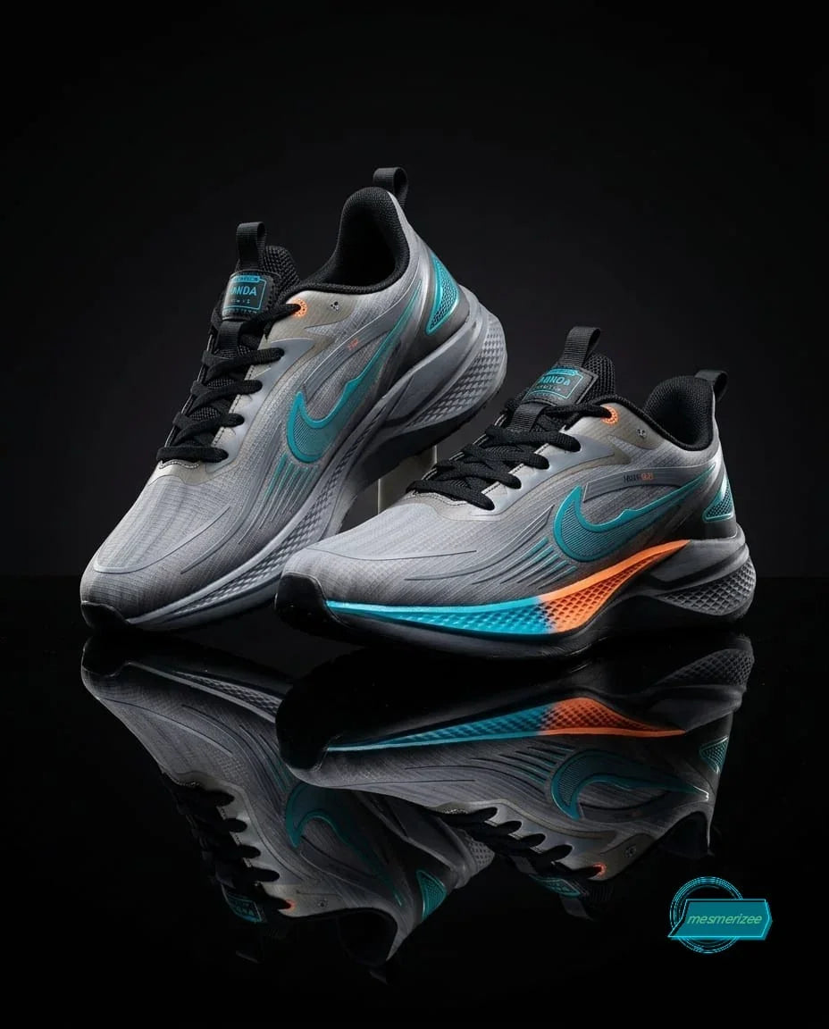 Mesmerizee Ultra-Comfort Premium Dark Grey Mesh Running Sneakers for Men