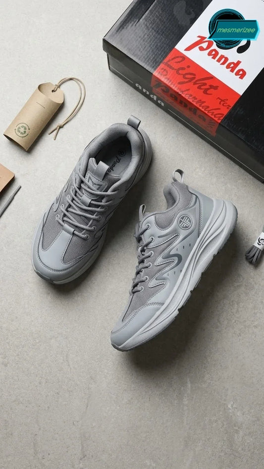 Mesmerizee grey ultra-comfort premium running mesh sneakers for men with original box.