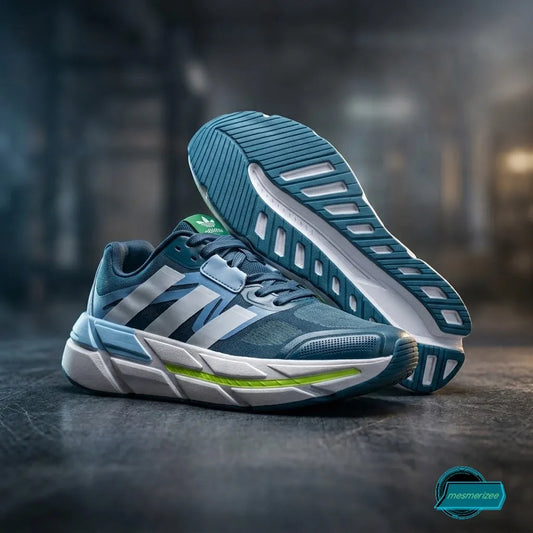 Mesmerizee green and blue premium running mesh sneakers for men.