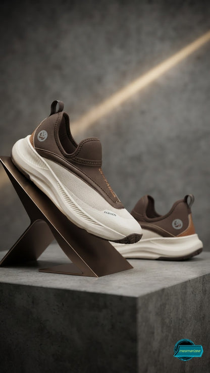 Ultra-Comfort Premium Running Mesh Sneakers for Men(270001 Brown/Cream)
