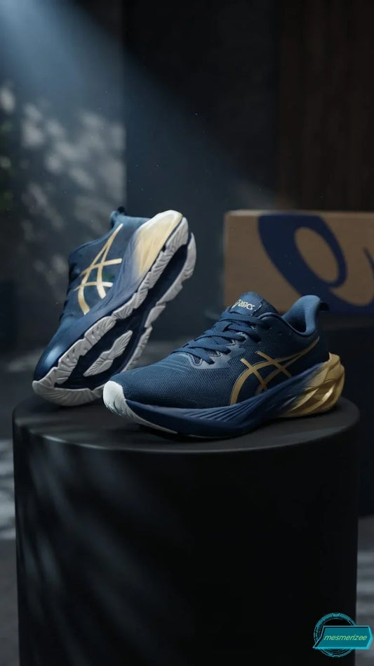 Asics navy blue premium running mesh sneakers for men