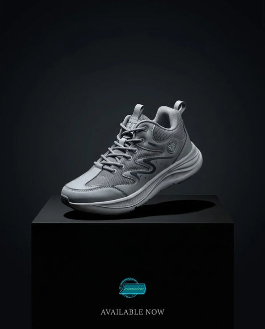 Mesmerizee grey ultra-comfort premium running mesh sneakers for men