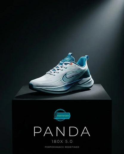 Mesmerizee Panda 180X 5.0 ultra-comfort premium running mesh sneakers in aqua green