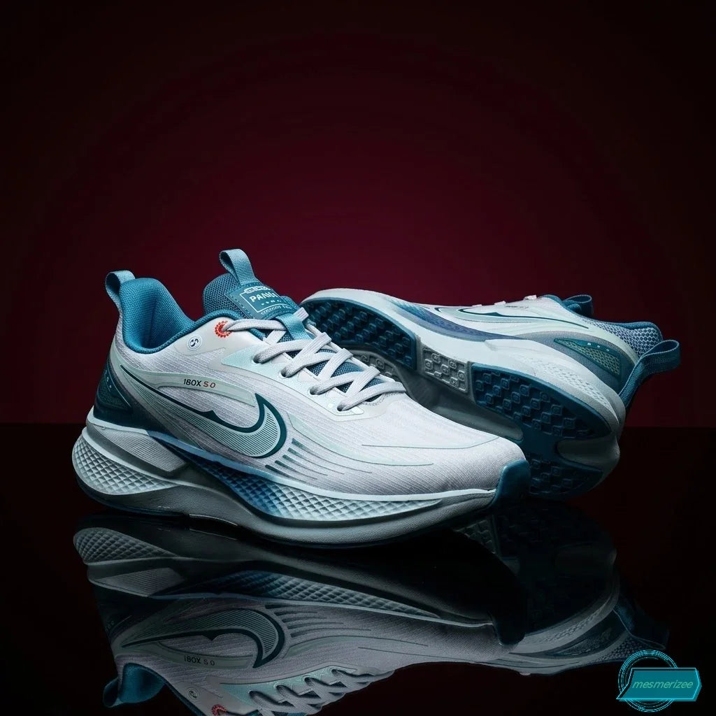 Ultra-Comfort Premium Running Mesh Sneakers for Men in aqua green by Mesmerizee