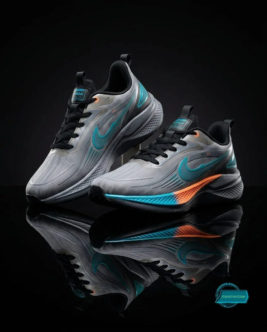 Mesmerizee Ultra-Comfort Premium Dark Grey Mesh Running Sneakers for Men