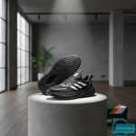 Premium Mens  Light Weight Mesh Sneakers With Memory Foam (ZB-888-Full Black) - Image 2