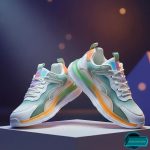 Mens Running Shoes Mesh Sneakers(wallmark-476-white/green/orange)