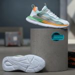 Mens Running Shoes Mesh Sneakers(wallmark-476-white/green/orange) - Image 2