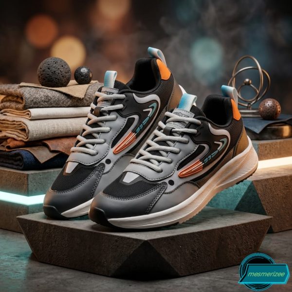 Ultra-Comfort Premium Running Mesh Sneakers for Men(605 blk/Orange) - Image 3