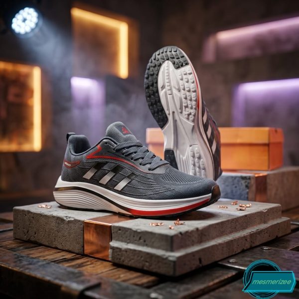 Ultra-Comfort Premium Sneakers for Men(Code: A-04-grey/red) - Image 3