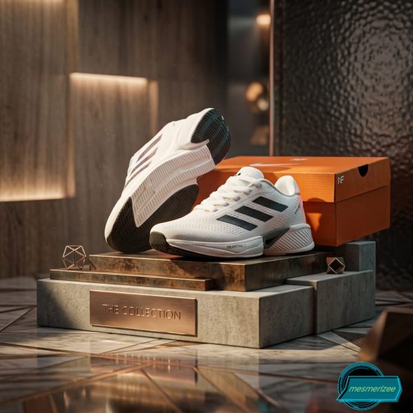 Premium Mens  Light Weight Mesh Sneakers (8111-white) - Image 2