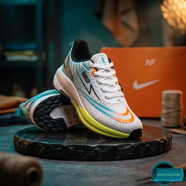 Premium Mens  Light Weight Mesh Sneakers (8105 white/blue) - Image 3