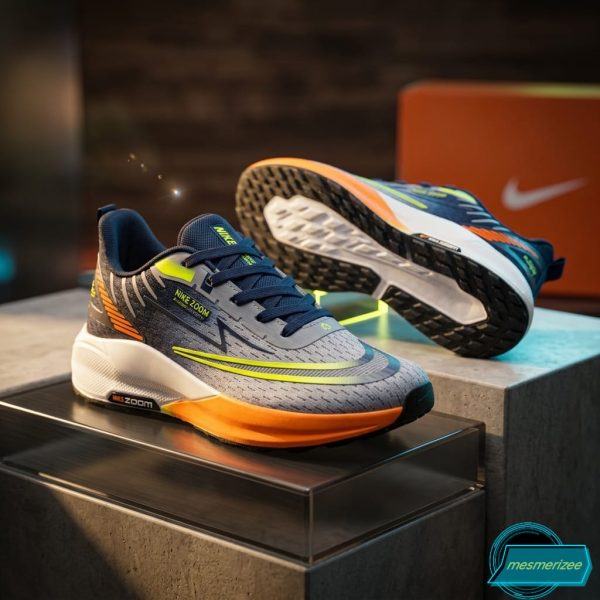 Premium Mens  Light Weight Mesh Sneakers (8105 blue/gray) - Image 3