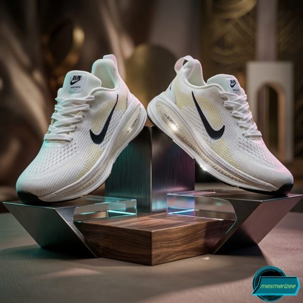 Premium Mens  Light Weight Mesh Sneakers (002 -White/beige) - Image 2