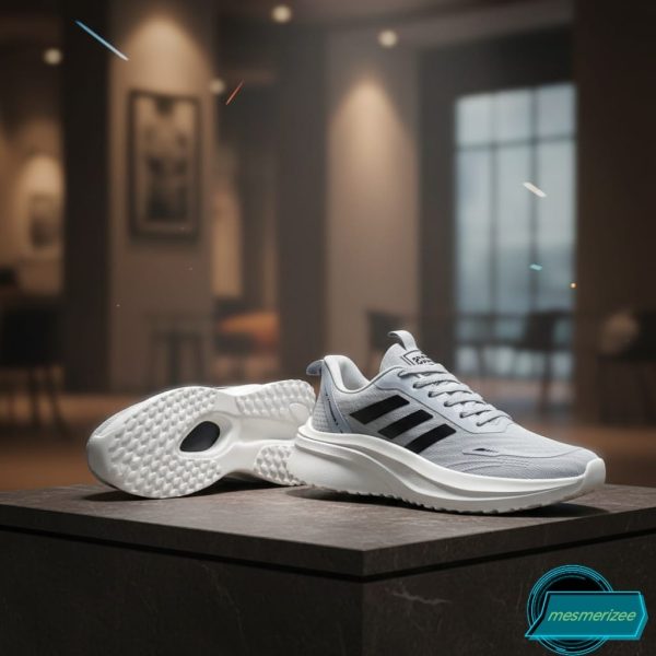 Premium Mens  Light Weight Mesh Sneakers With Memory Foam (ZB-888-Gray) - Image 2